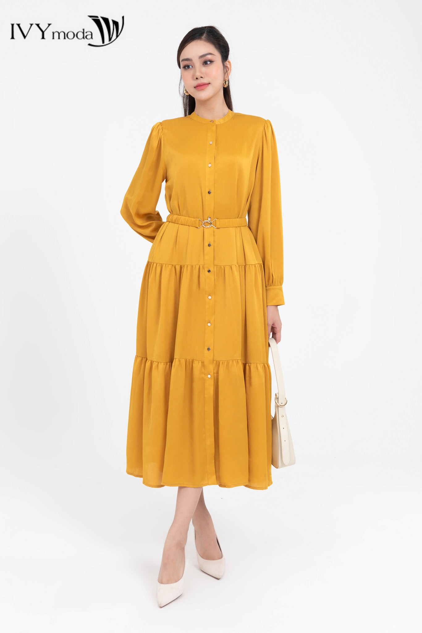 [DUY NHẤT 9.4  SIÊU VOUCHER 15% - FREESHIP ĐƠN 499K] Đầm maxi lụa phối đai IVY moda MS 48T0216