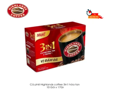 [HCM]Café Highlands Coffee Hòa tan 3 in 1 - Hộp 10 gói - Mới sản xuất