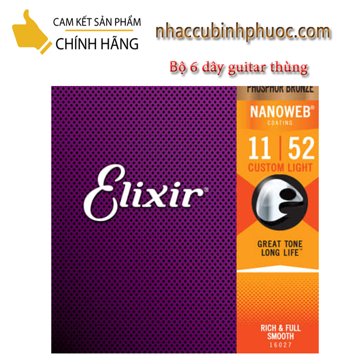 Bộ dây đàn guitar thùng Elixir size11/52 (Bộ)