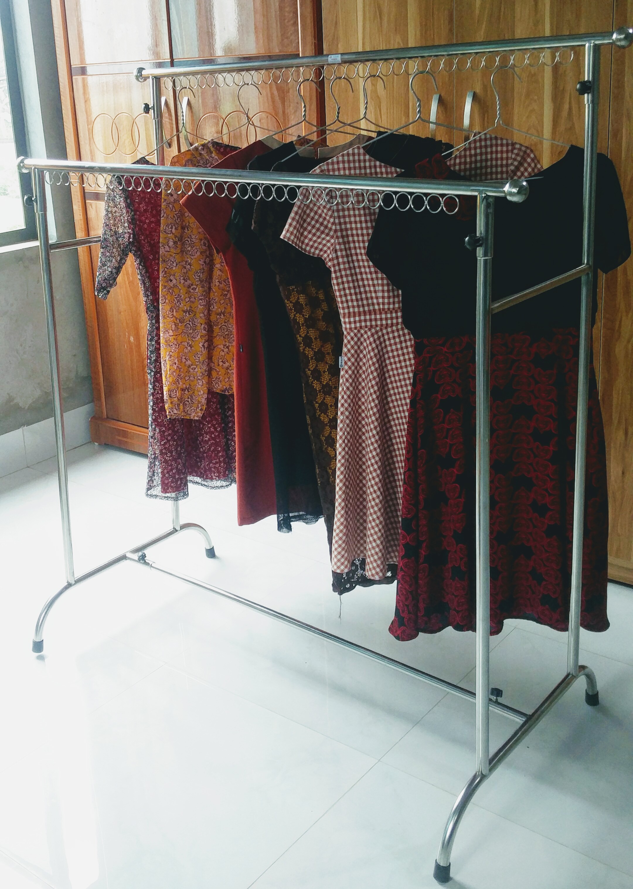 Giàn phơi quần áo đôi inox cao cấp, dày đẹp