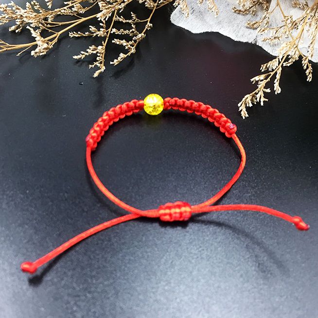 Vòng tay handmade Màu Đỏ đính hạt đá tuyết V24 Vòng tay KIMII