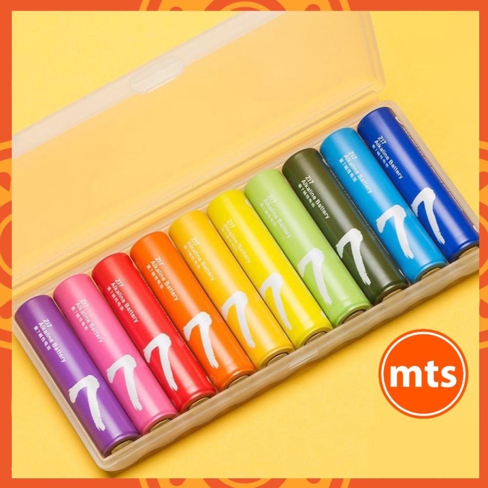 Pin aaa alkaline xiaomi rainbow số 7 - 1 vỉ 10 viên, pin đũa 3a pin xiaomi số 7 chính hãng