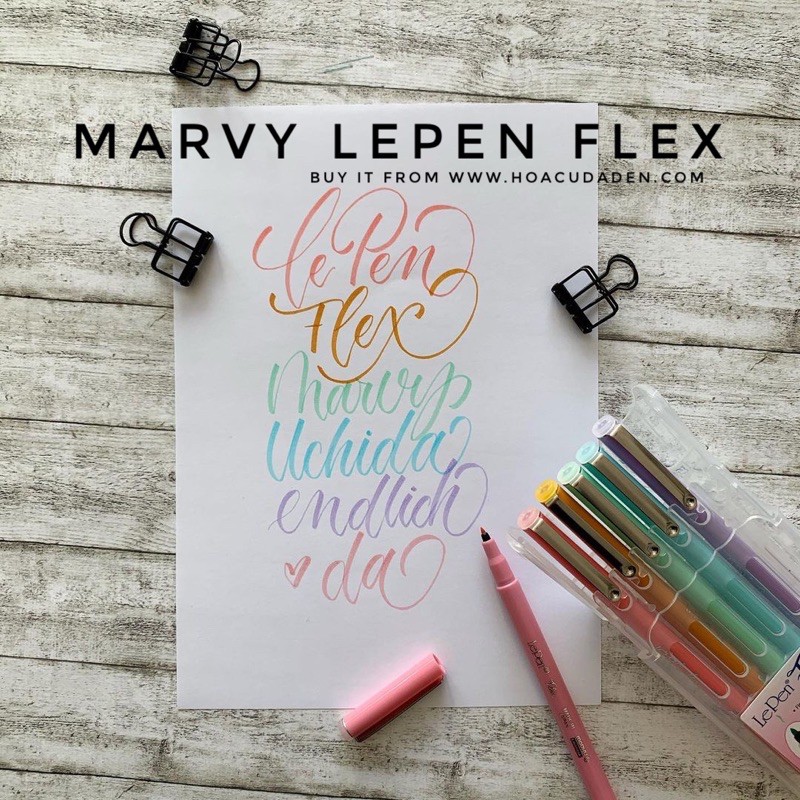 [HCM]Bộ 6/12 Bút LePen Flex Đầu Brush Marvy 4800