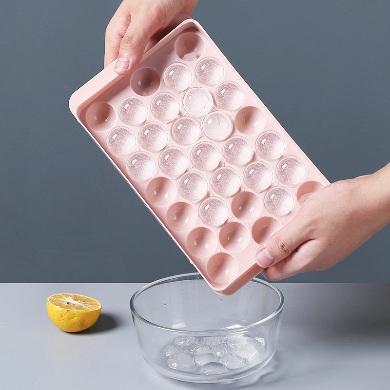 33 stones tray round jelly mold 33 cubes round ice cube tray with lid authentic ball Ice Cube mold round fruit jelly ice mold
