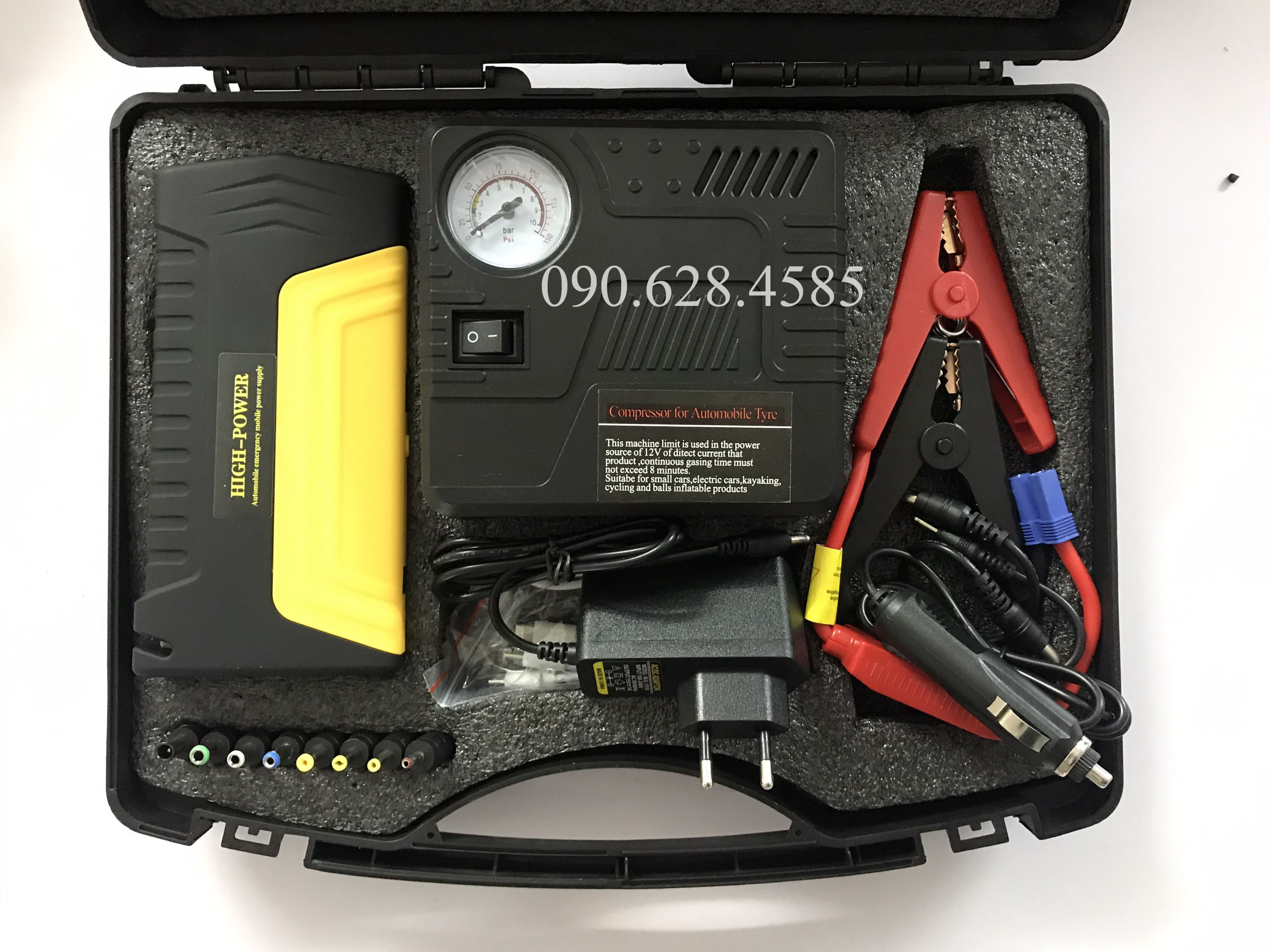 Bộ kích điện,kích nổ bình ắc quy 12V kèm không kèm bơm lốp cứu hộ ô tô xe