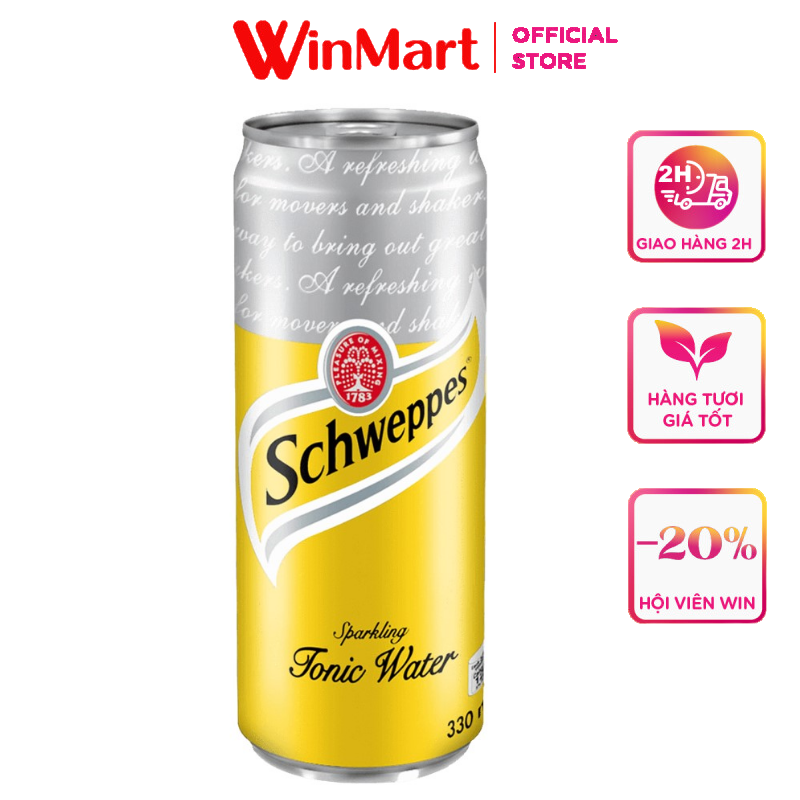 - Nước giải khát Schweppes Tonic lon 330ml