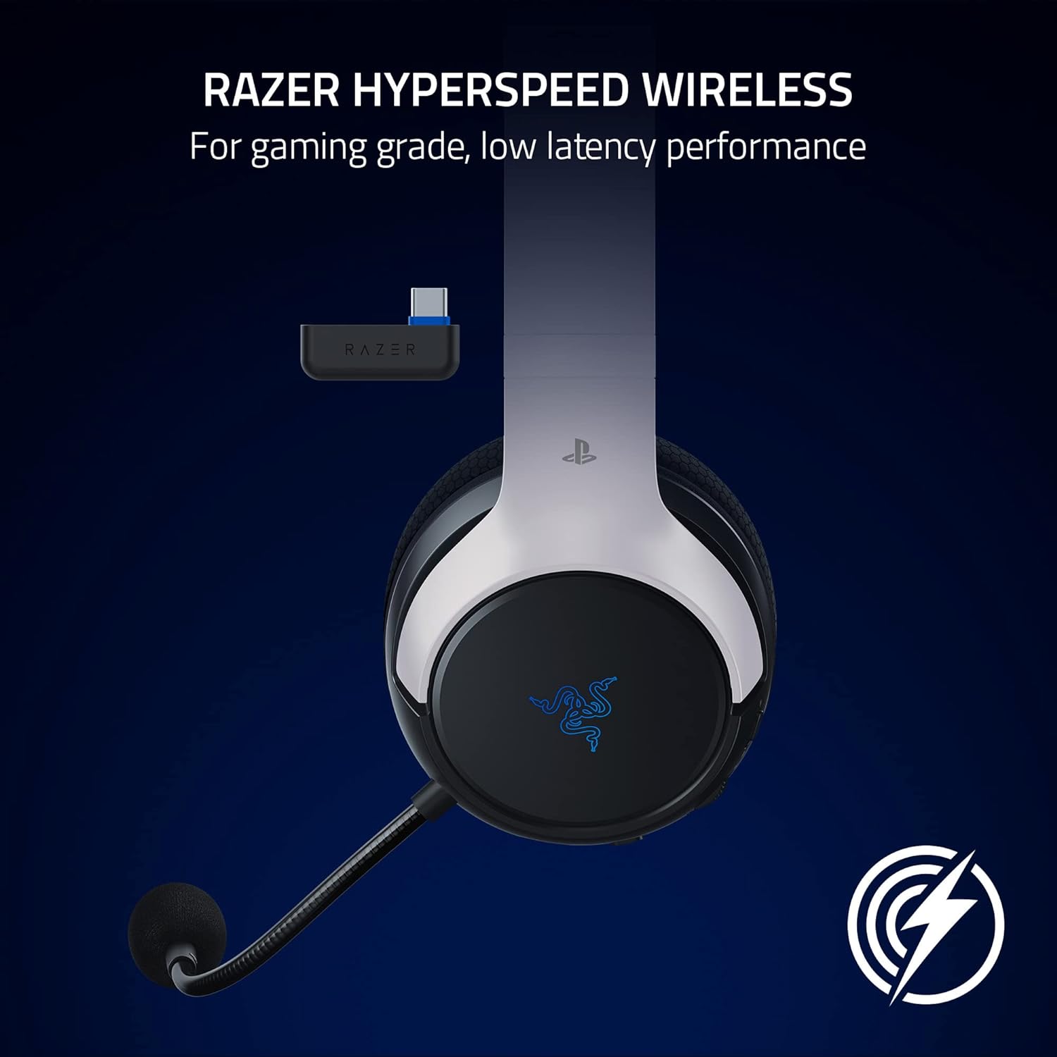 Razer Kaira HyperSpeed (PlayStation Licensed) - Wireless Multi-Platform Gaming Headset (Tai nghe không dây) | 50mm Drivers | HyperClear Cardioid Mic | Memory Foam Cushions | Blueto