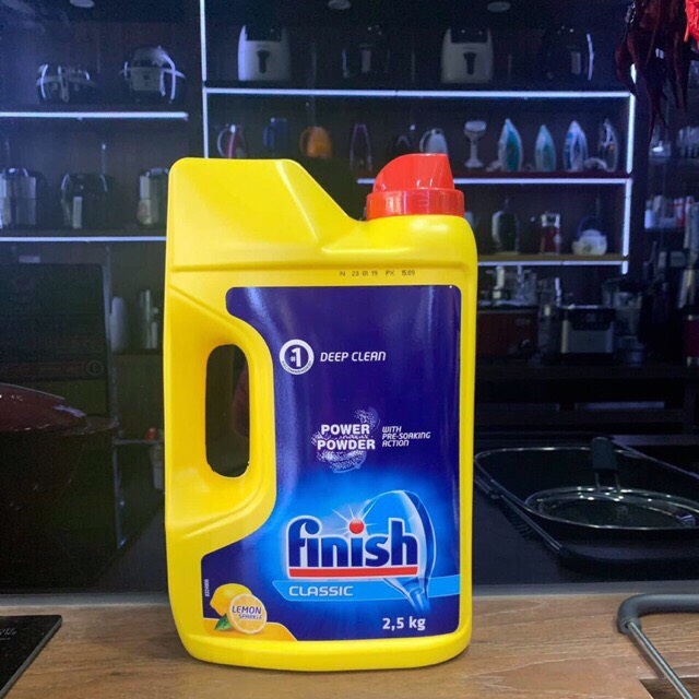 Bột Rửa Bát Finish Đức 2.5kg (Hương chanh) + Tặng 3 viên finish