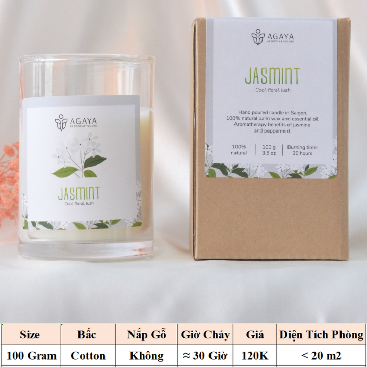 Nến Thơm an toàn Candle Cup AGAYA - MÙI JASMINT