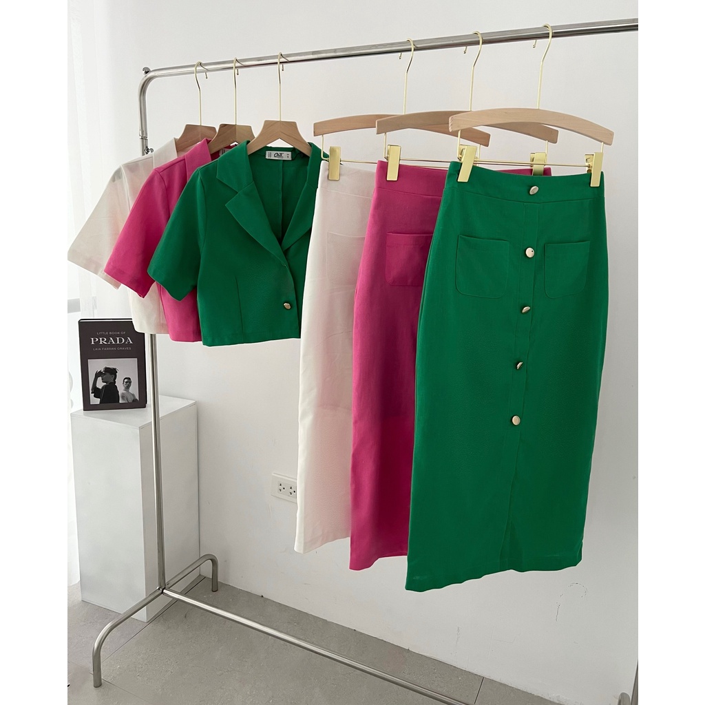 Set váy Linen dày dặn, xinh xỉu