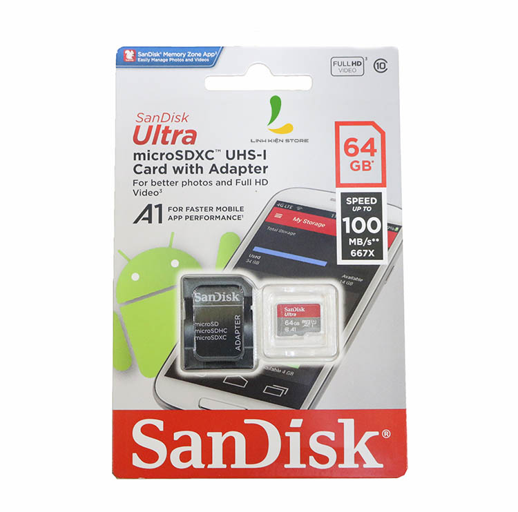 Thẻ nhớ cho camera hành trình SANDISK ULTRA A1 64GB / 16GB / 128GB