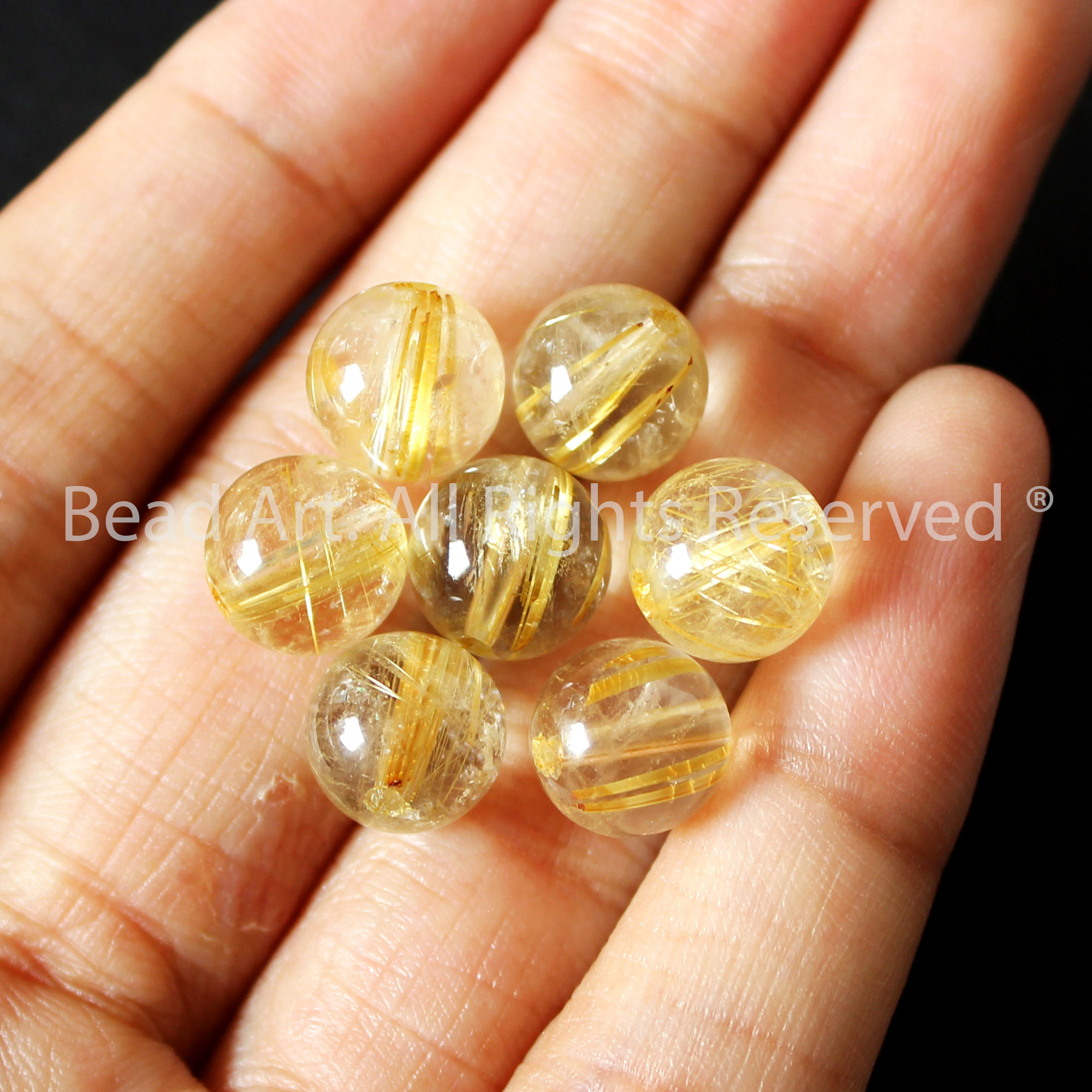 Hạt lẻ thạch anh tóc vàng
