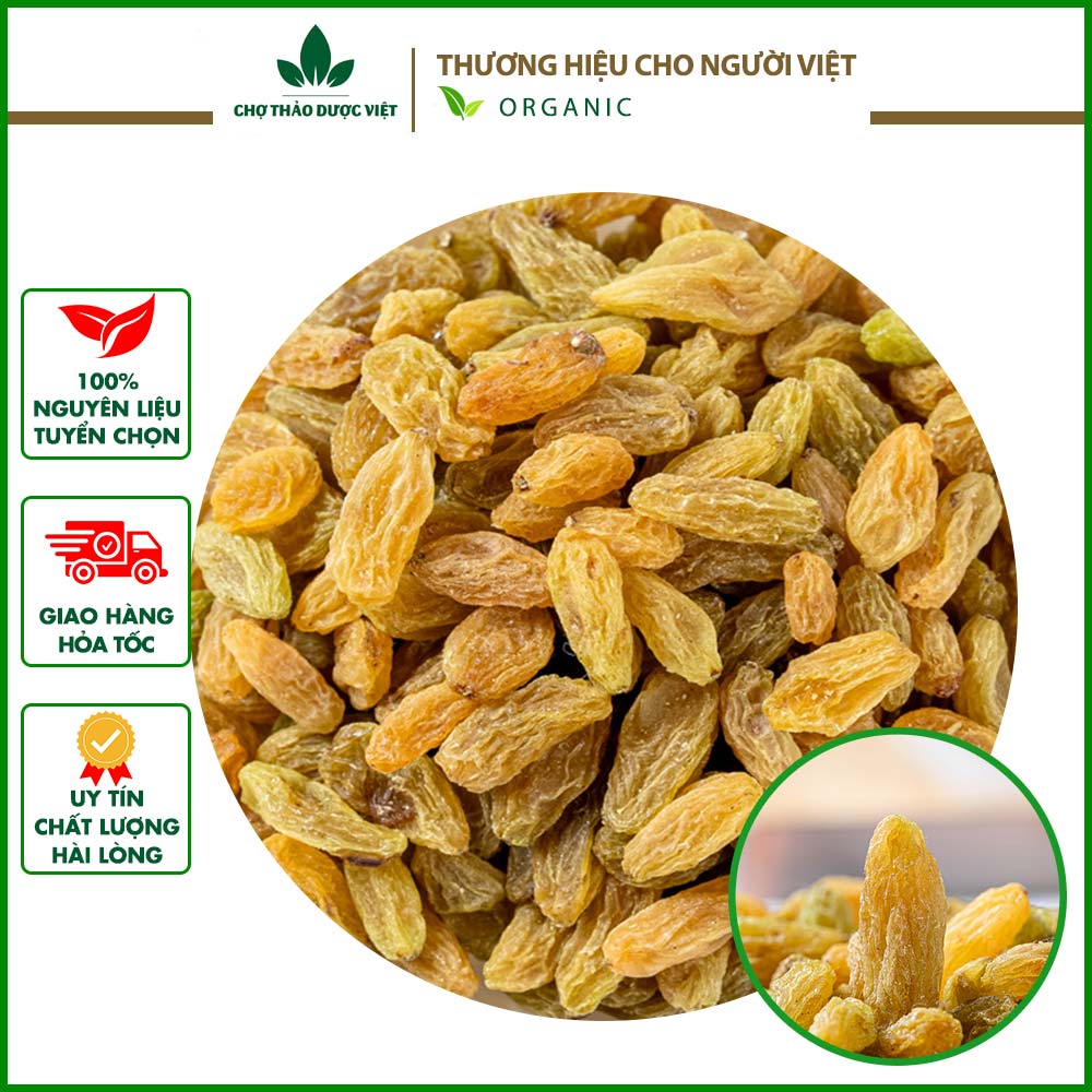 Nho khô vàng hữu cơ 500g - chợ thảo dược việt