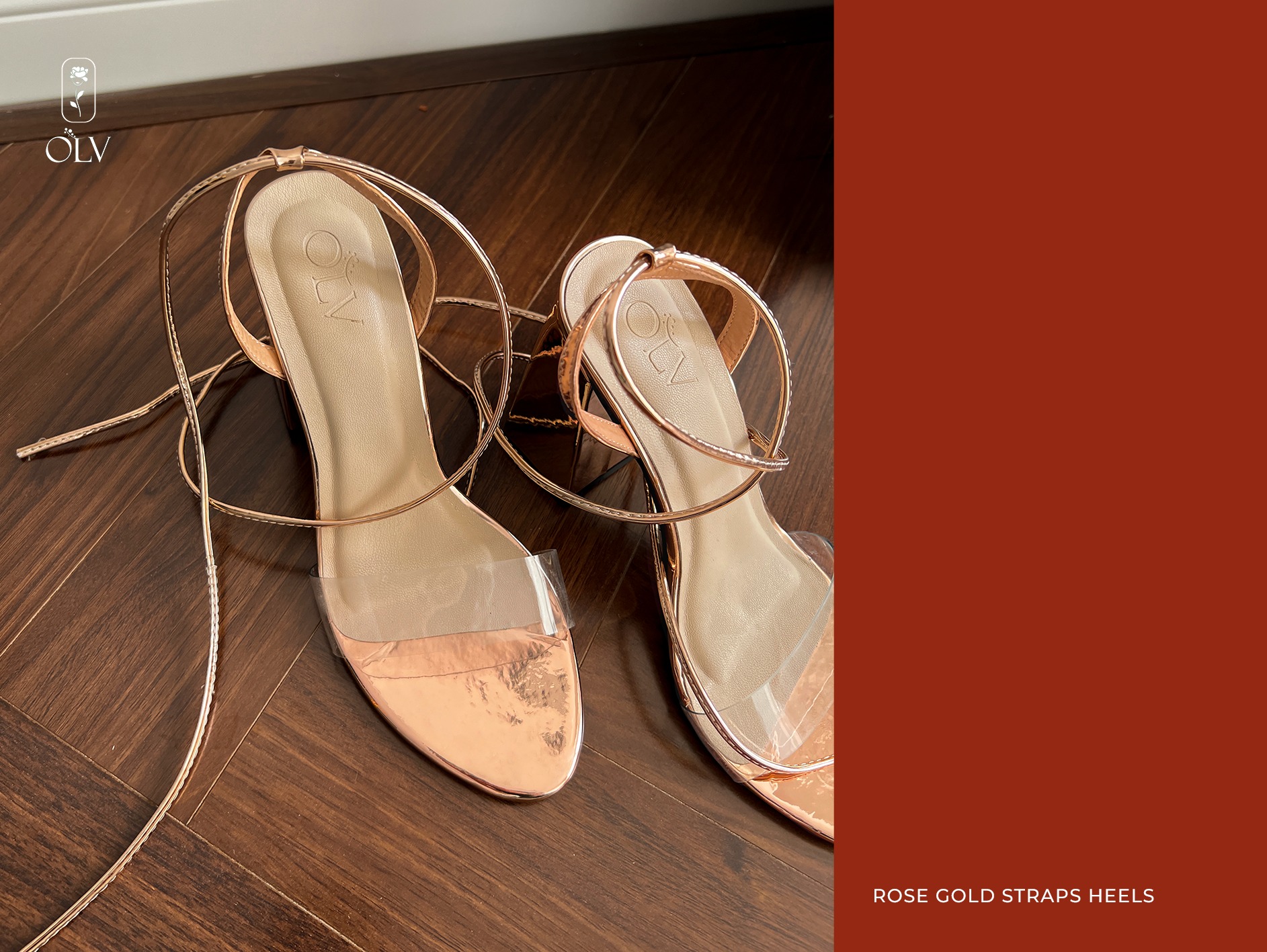 OLV - Giày Rose Gold Straps Heels