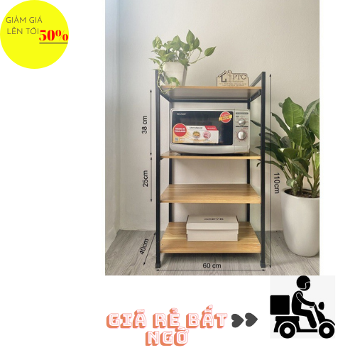 KỆ LÒ VI SÓNG 4 TẦNG KHUNG SẮT