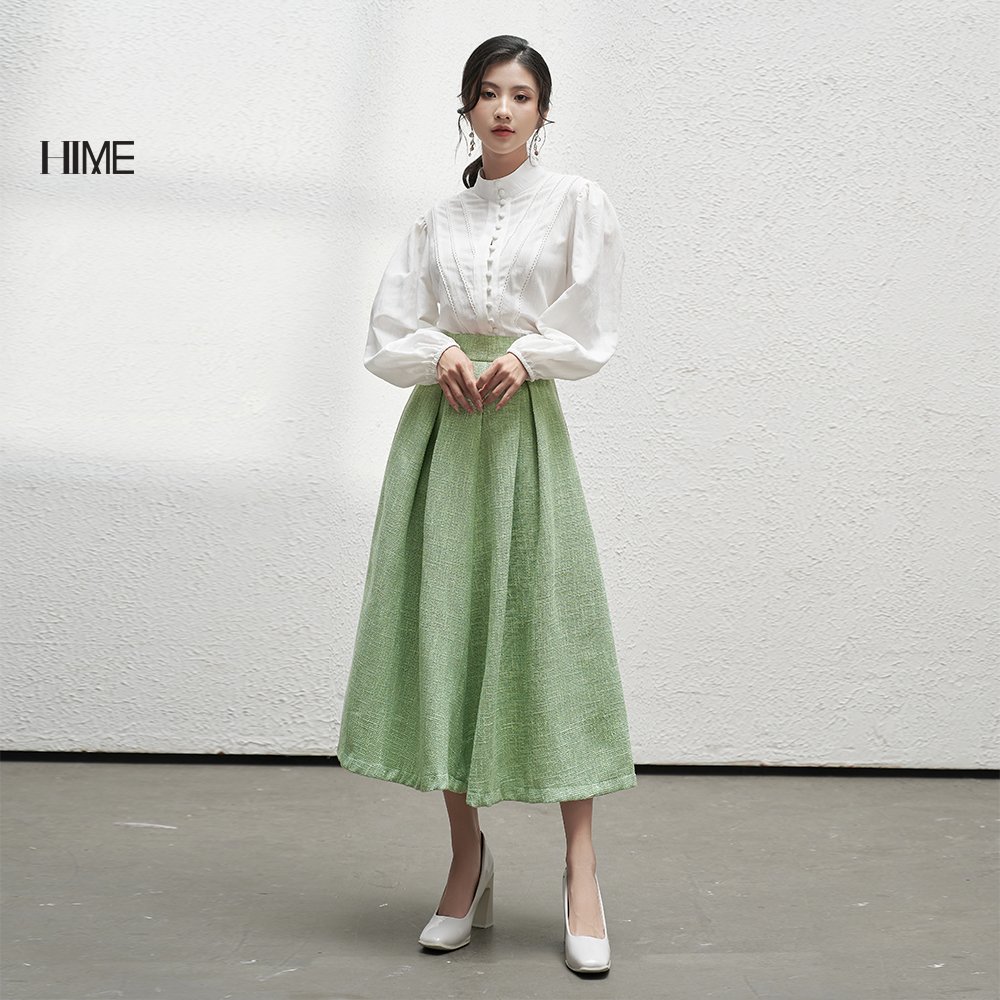 Chân váy midi xếp ly HIME H145