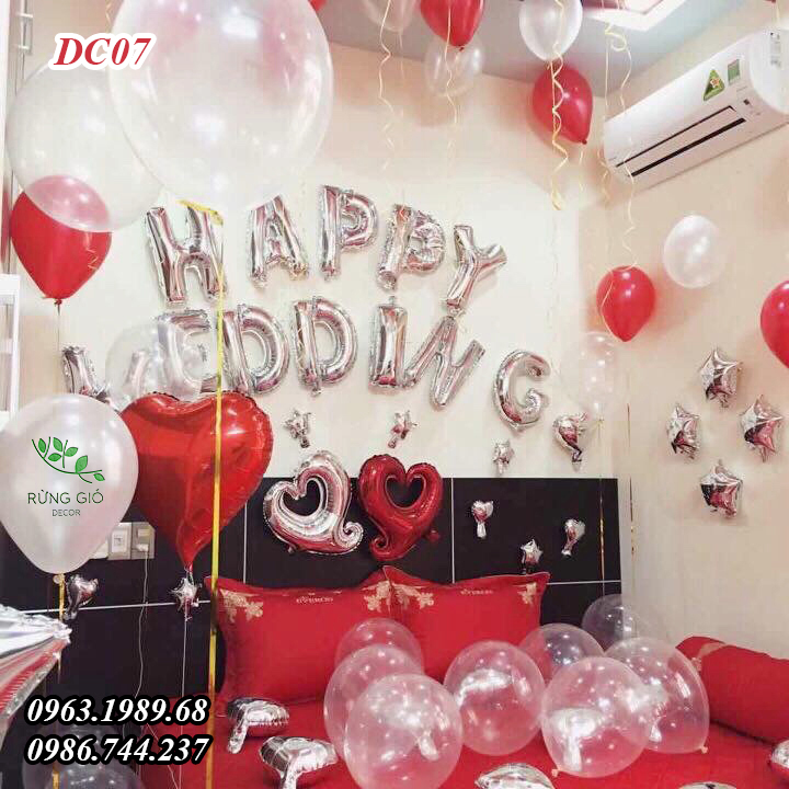 Set bóng Happy Wedding trang trí phòng cưới MÃ DC07