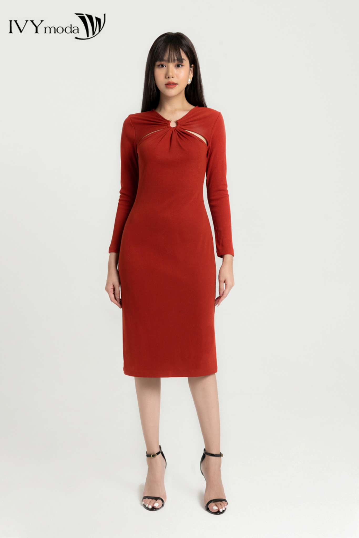 Đầm thun ngực Cut-Out IVY moda MS 42M8005
