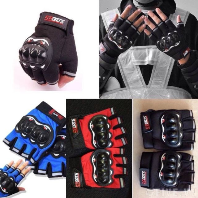 Găng tay ngắn ngón sport đi phượt chóng nắng giá rẻ