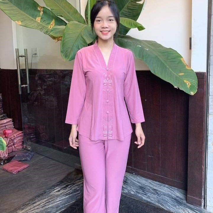 Quần Áo Phật Tử, Đồ Lam Phật Đi Chùa Nữ, đồ bộ mặc nhà mẫu lắc nẹp mã PN04