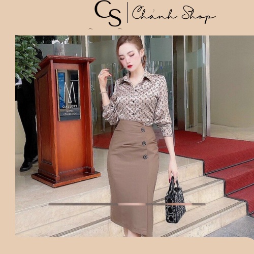 CHân váy công sở dài qua gối