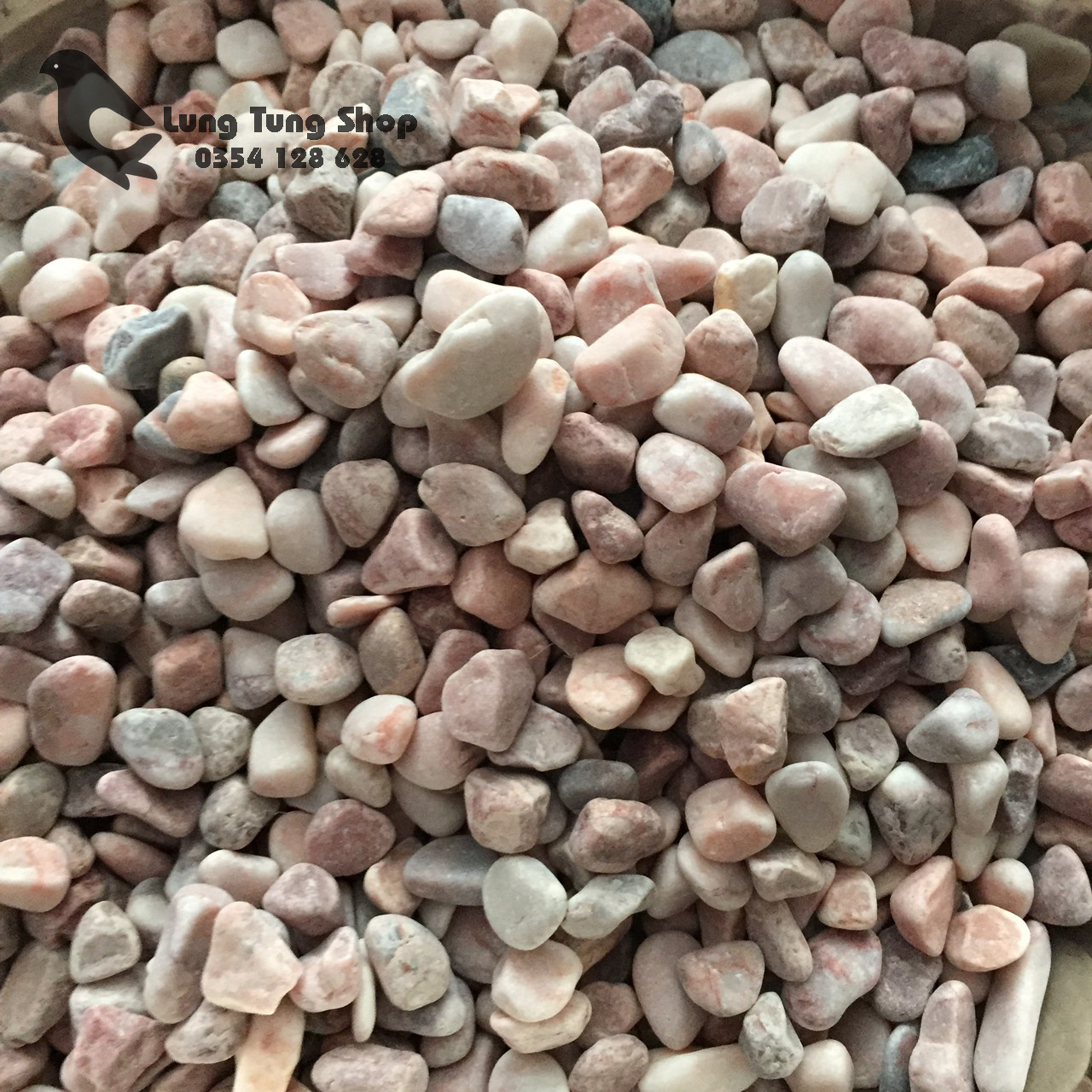 [HCM]Đá hỗn hợp màu hồng nhạt - đá sỏi trang trí