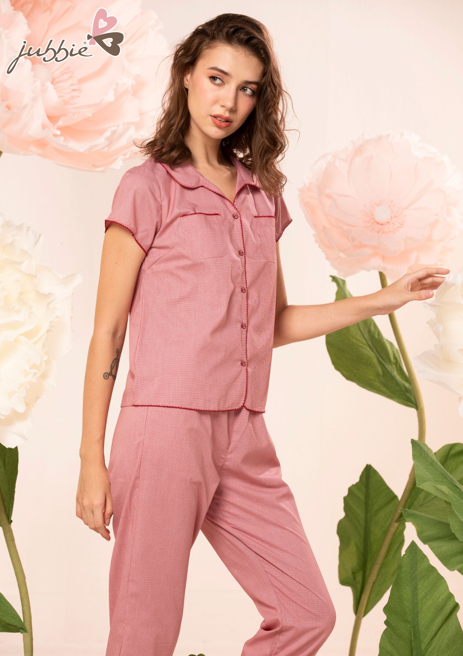 Bộ lửng cổ bẻ chạy đăng mặc nhà Jubbie 32446