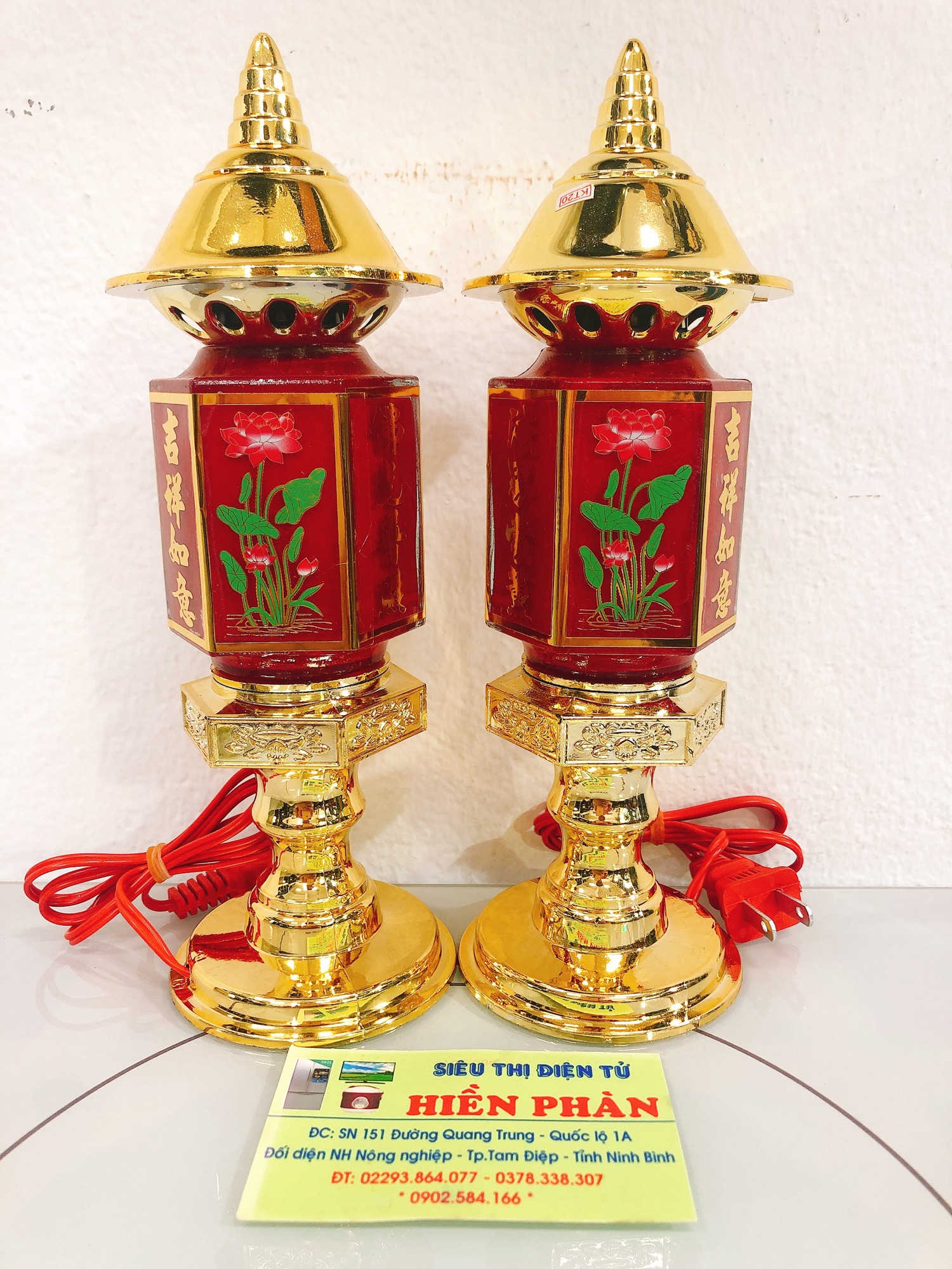 Đèn thờ Lục Giác cỡ nhỏ 25 cm ( 1 đôi )