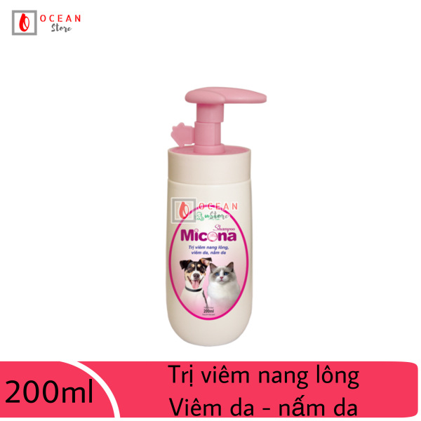 Sữa tắm chuyên ngừa viêm da, nấm da, dưỡng lông siêu mượt cho chó mèo (VMD) - shampoo Micona 200ml