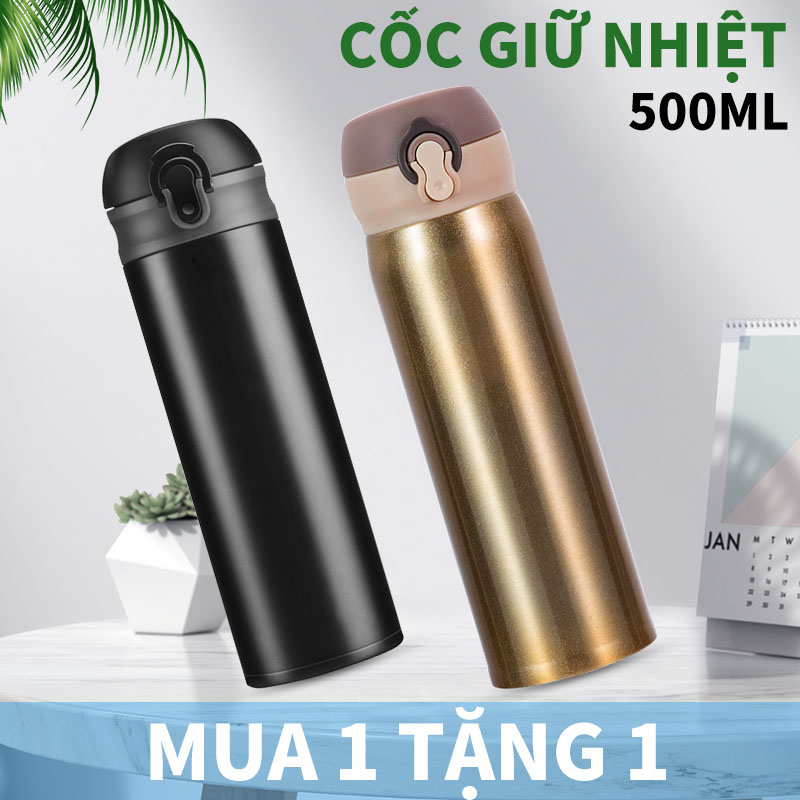 Bình giữ nhiệt inox 304 an toàn cho sức khỏe 500 ml , giữ lạnh 6h , cốc giữ nhiệt , ly giữ nhiệt inox