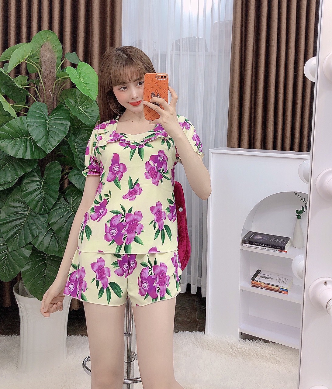 Set đùi lụa hàn trẻ trung (freesize dưới 58kg)