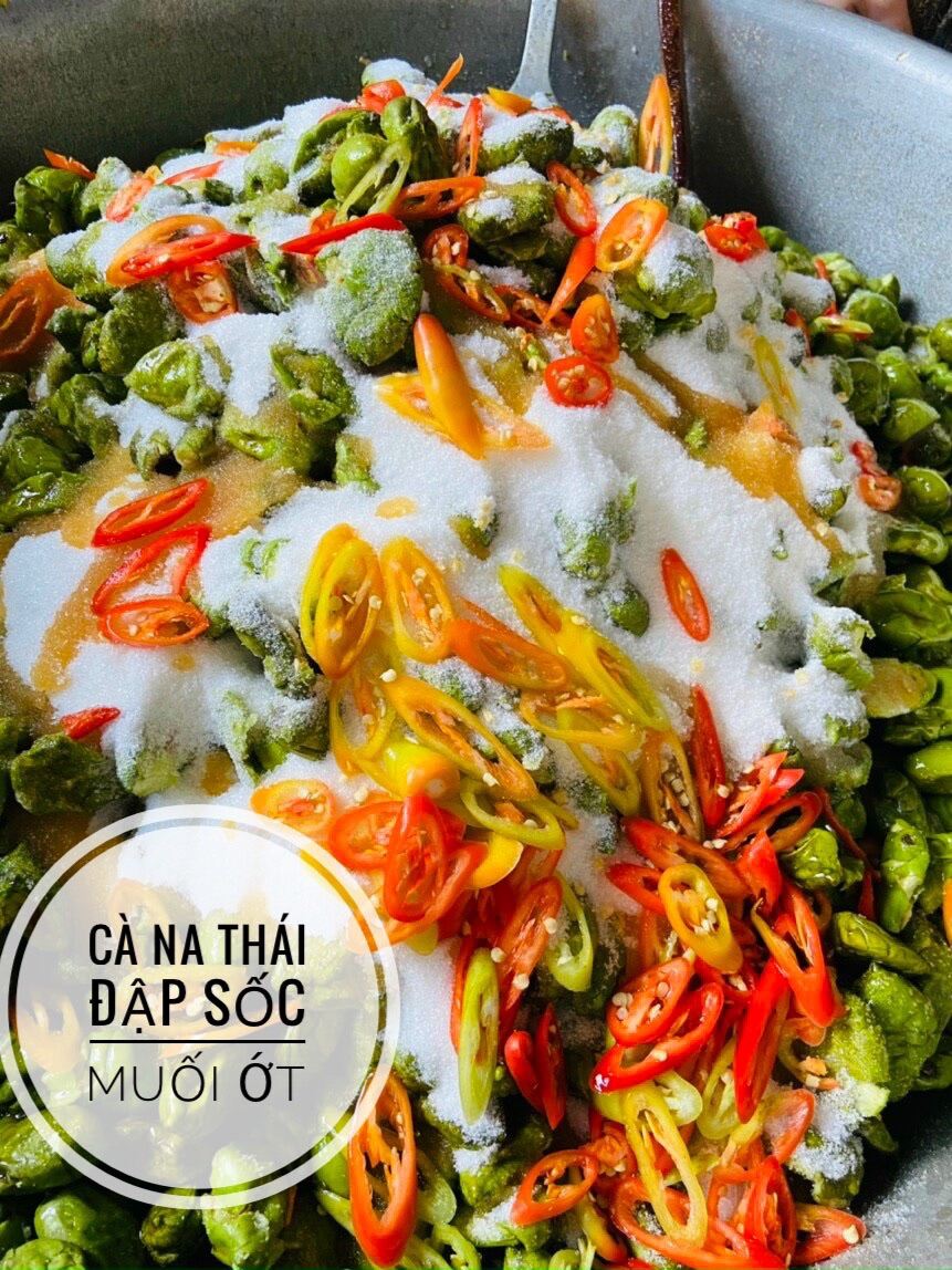 Cà na thái đập dập xốc muối ớt 500g