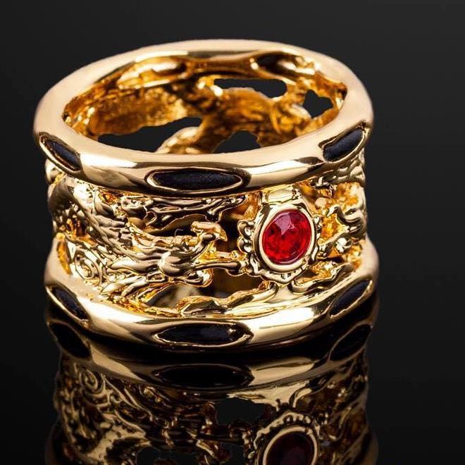 Nhẫn nam bạc Thái khắc Rồng đá đỏ cao cấp + tặng vòng tay tỳ hưu (Miễn phí vận chuyển)