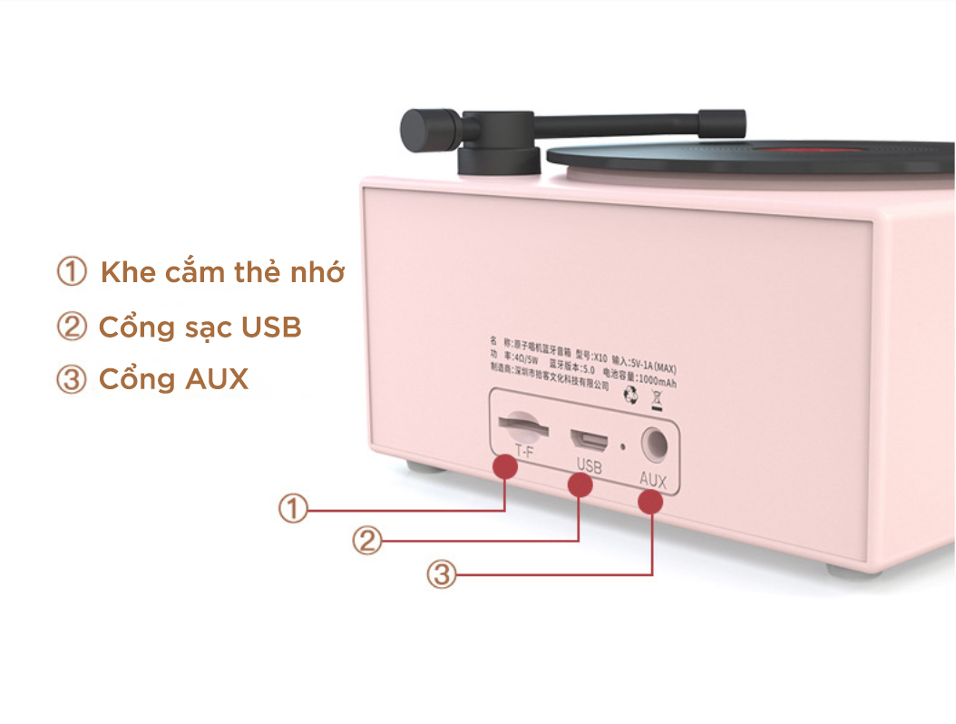 Loa Bluetooth Retro X10 Giả Lập Đĩa Than