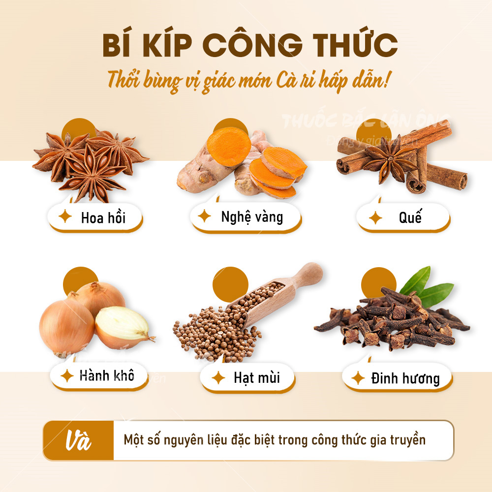 Bột gia vị nấu cà ri (Hương thơm chuẩn vị ẩm thực Ấn Độ)