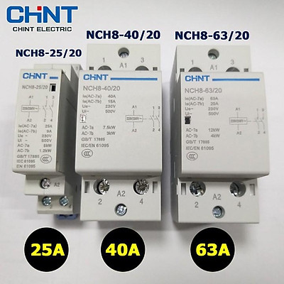 Khởi động từ, contactor 1 pha CHINT NCH8 40A/220V (Xám)