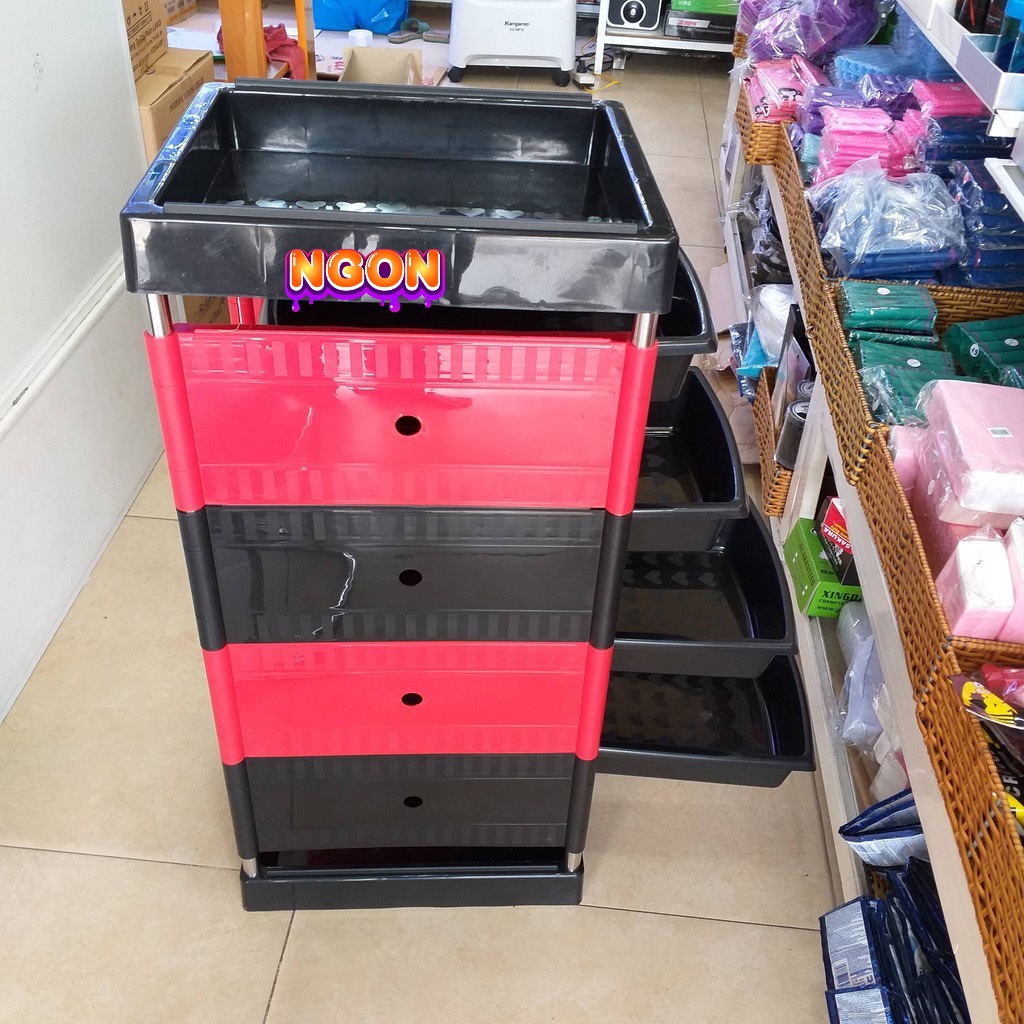 Xe đẩy 4 tầng dụng cụ ngành tóc QV