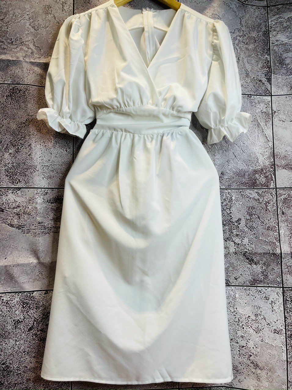 [HCM][Hình Thật] Đầm maxi tay phồng DN15