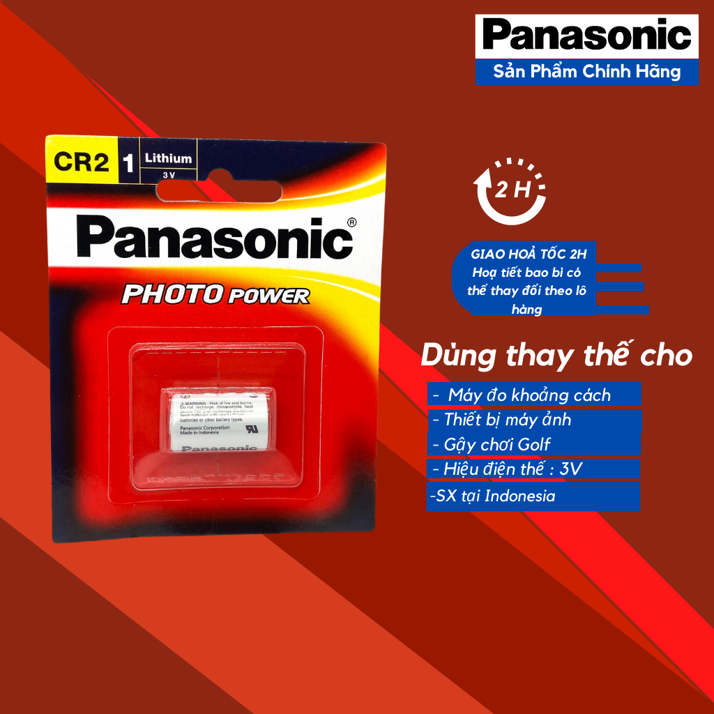 Pin CR2 Panasonic Lithium 3V made in Indonesia