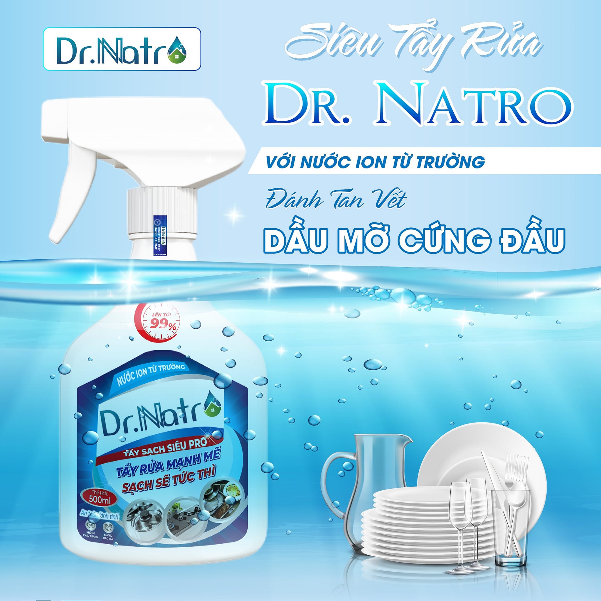 Nước tẩy rửa Ion từ trường Dr Natro