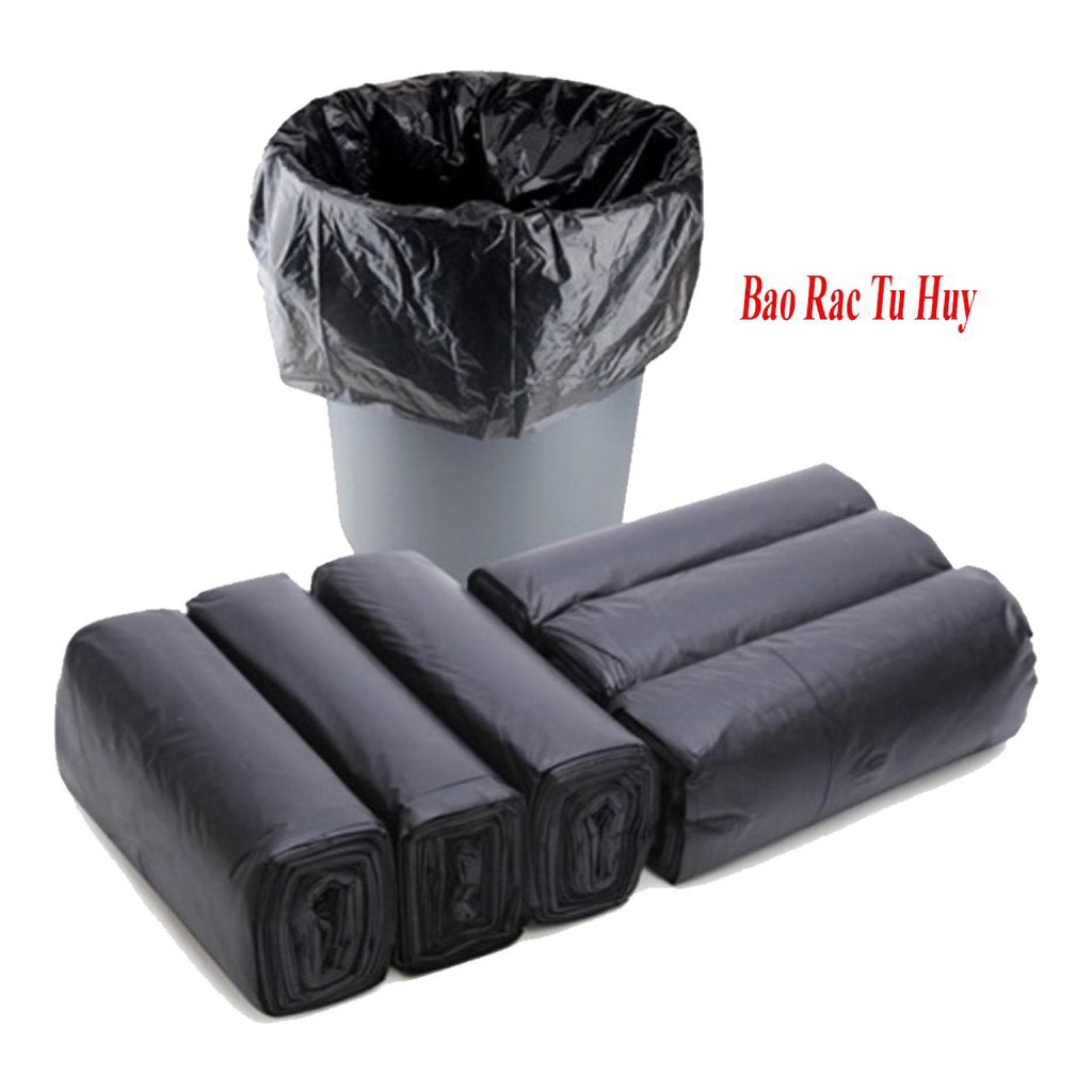 ( COMBO 3 CUỘN ) túi đựng rác tự phân hủy sinh học đen trung 55x65cm