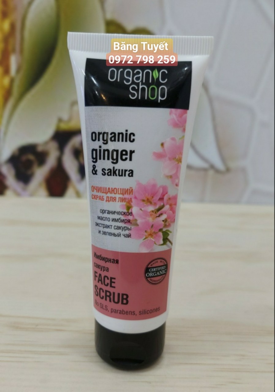 Tẩy tế bào da chết mặt Organic Shop 75ml