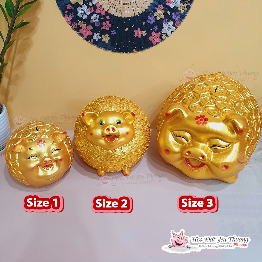 Heo đất lợn đất đồng xu may mắn tiết kiệm size đại