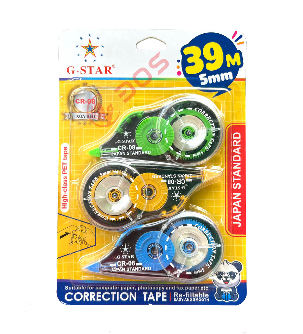 Vỉ 3 cây xoá kéo gstar cr08 cao cấp