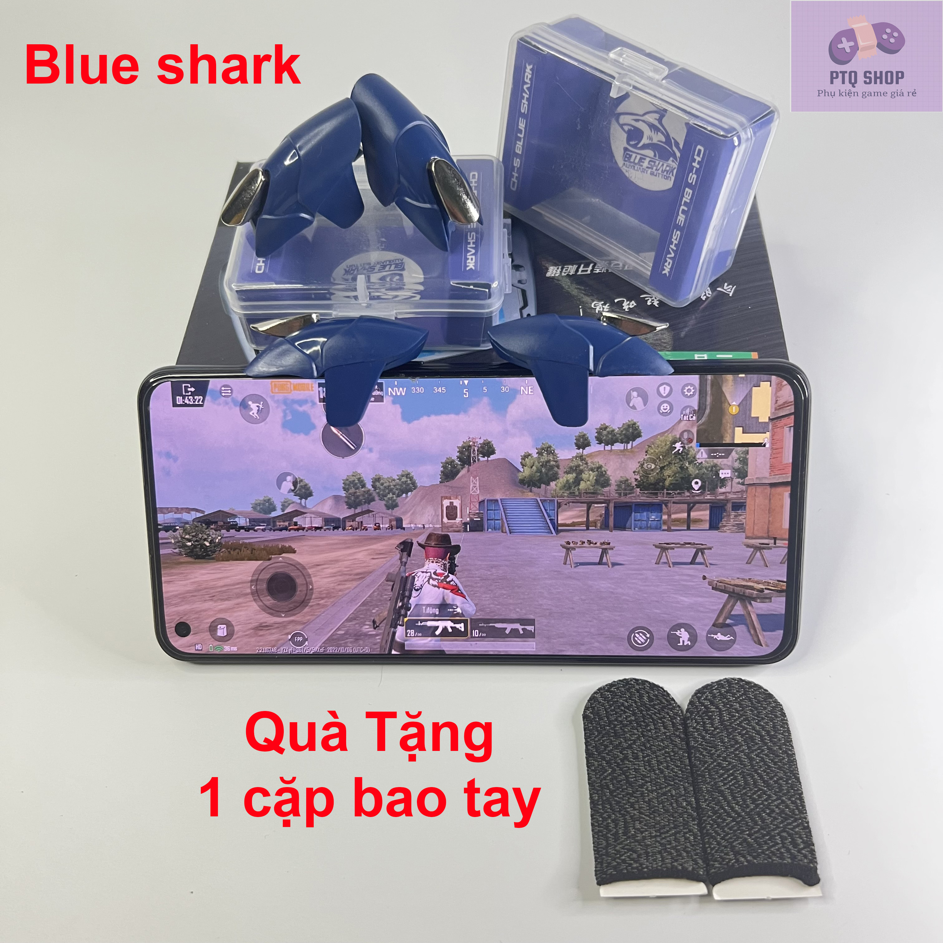 NÚT BẮN PUBG CH-5 BLUE SHARK CAO CẤP KIM LOẠI