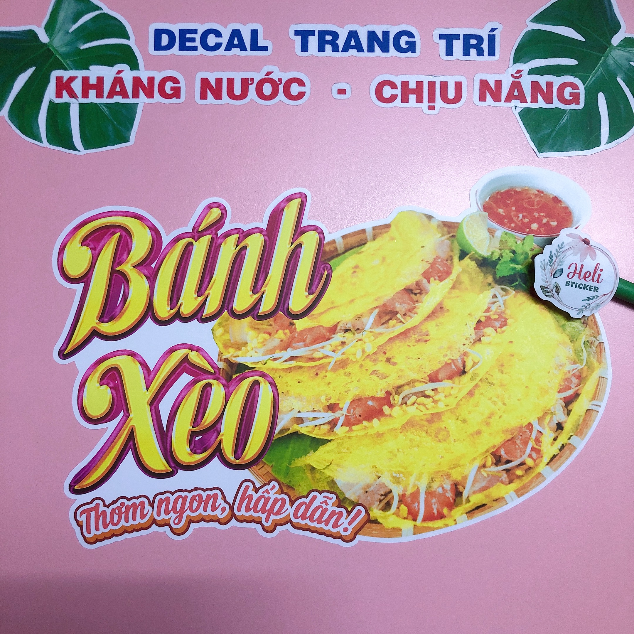 Decal Trang Trí BÁNH XÈO Loại 1 Hình Dán Quán Ăn Vặt Trà Sữa Cà Phê ...