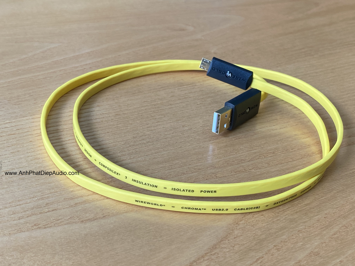 Dây usb WIREWORLD Chroma 8 USB 2.0 A to Micro B Audio Cables 1M
