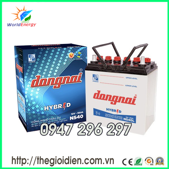 ẮC QUY ĐỒNG NAI NƯỚC 12V-35Ah (NS40) ( bình mới không kèm axit)