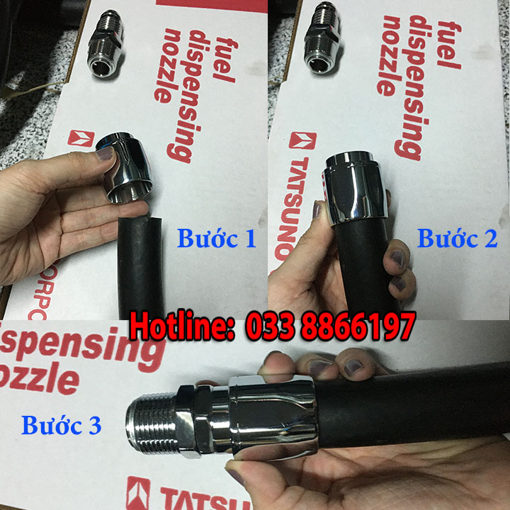 Đầu nối cò bơm và dây bơm xăng dầu phi 27