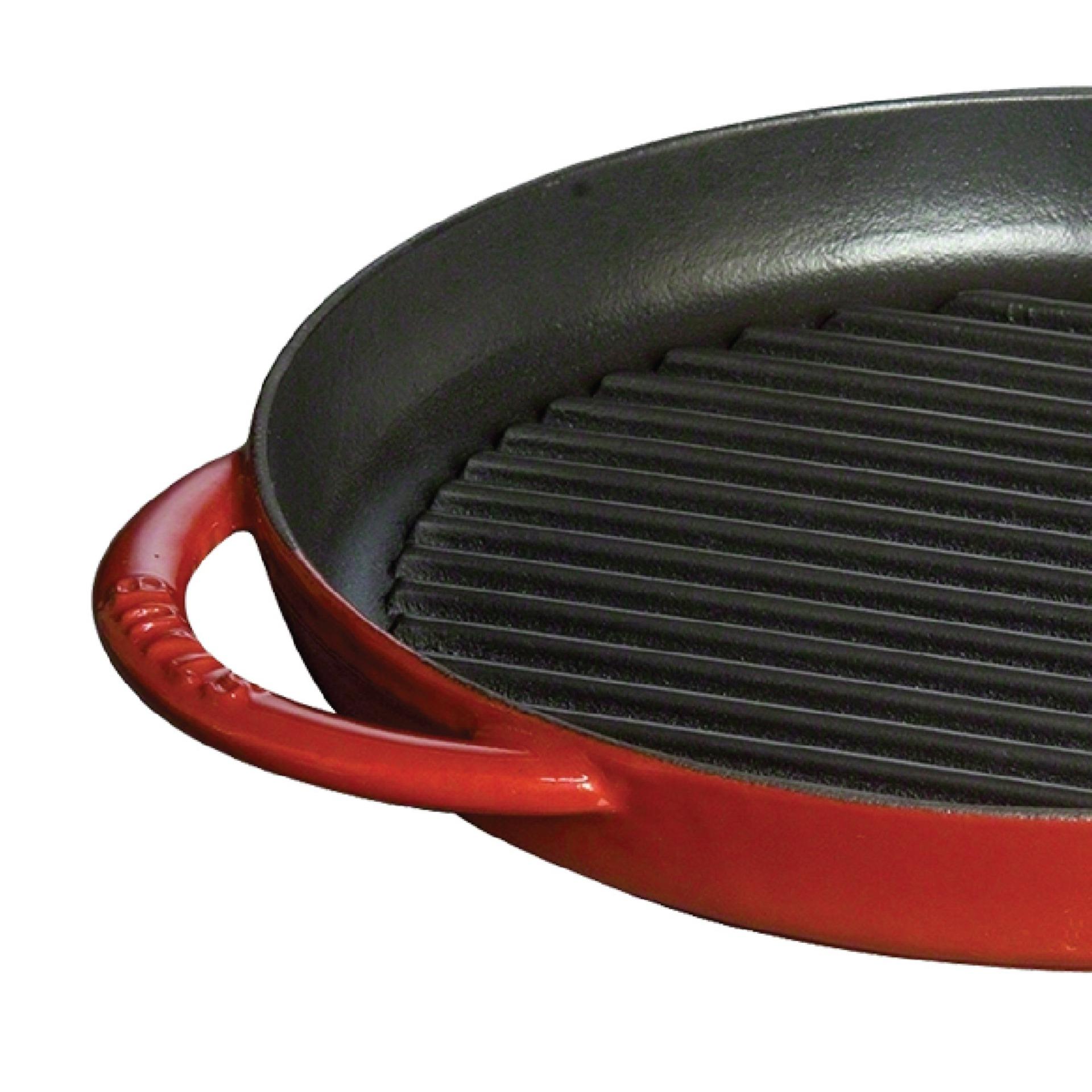 [Trả góp 0%] Staub – Chảo nướng màu đỏ cherry – 26cm